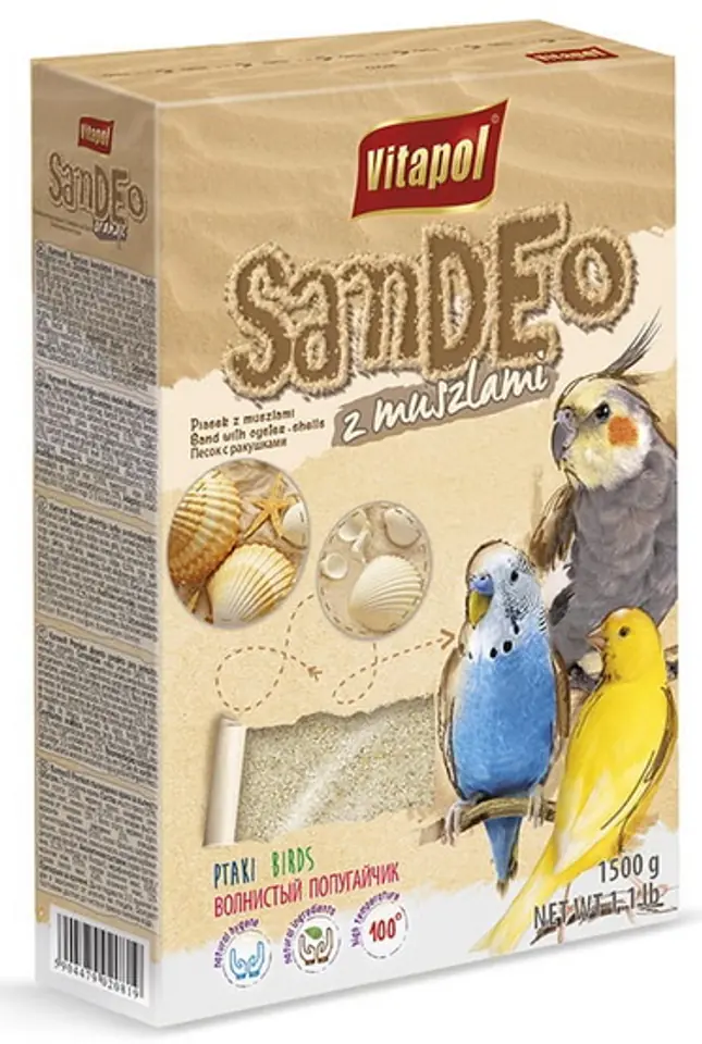 ⁨Vitapol Piasek dla ptaków z muszlami 1,5kg [2081]⁩ w sklepie Wasserman.eu