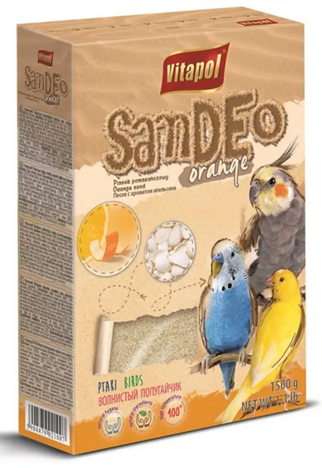 ⁨VITAPOL SAND FOR BIRDS ORANGE [ZVP-2091] 1,5kg⁩ at Wasserman.eu