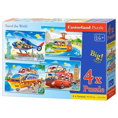 ⁨Puzzle 4w1 travel the world CASTOR⁩ w sklepie Wasserman.eu