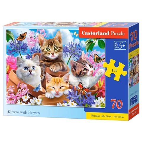 ⁨Puzzle 70 kittens with flowers CASTOR⁩ w sklepie Wasserman.eu
