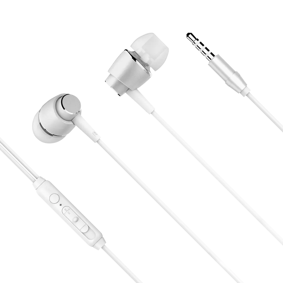 ⁨In-ear headphones with microphone Kruger & Matz B1 white⁩ at Wasserman.eu