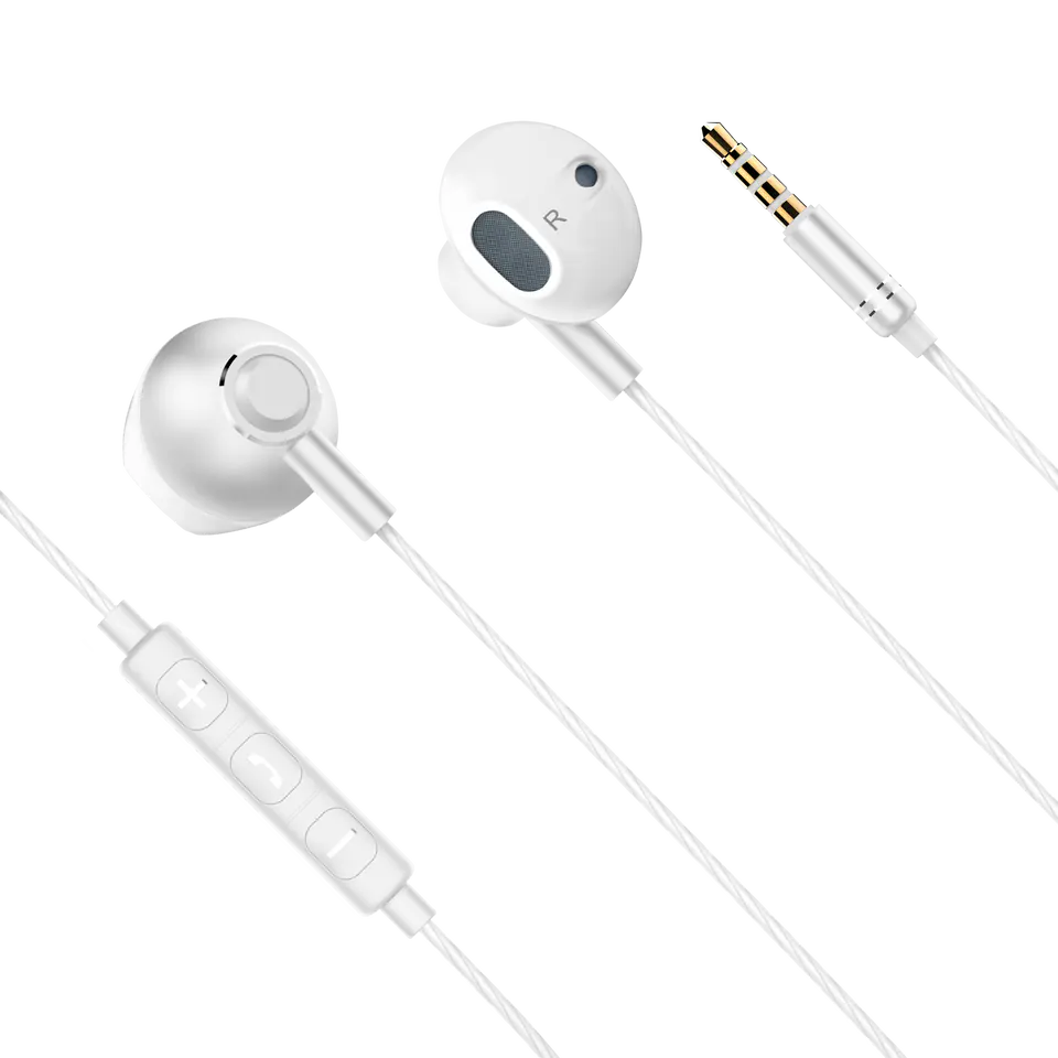 ⁨In-ear headphones with microphone Kruger & Matz B2 white⁩ at Wasserman.eu