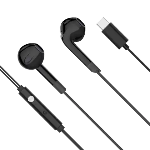 ⁨In-Ear-Kopfhörer mit Mikrofon auf USB-C Kruger & Matz C2 schwarz⁩ im Wasserman.eu