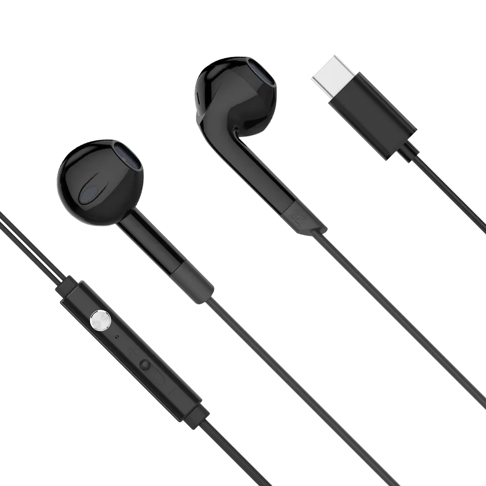 ⁨In-ear headphones with microphone on USB-C Kruger & Matz C2 black⁩ at Wasserman.eu