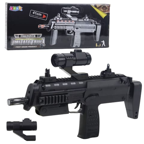 ⁨Karabin Zabawkowy Broń Światła Dźwięki Celownik Czarny 41cm⁩ w sklepie Wasserman.eu