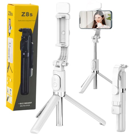 ⁨Selfie Stick Statyw Na Telefon Pilot Na Bluetooth Uchwyt ZS8 Biały⁩ w sklepie Wasserman.eu