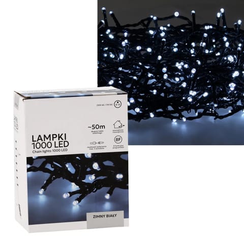 ⁨EXTRALINK LAMPKI LED 1000L ZIMNY BIAŁY DŁ. 3 + 50 M WEWN/ZEWN *9638⁩ w sklepie Wasserman.eu