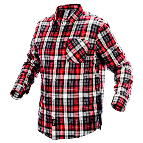 ⁨Flannel shirt check red-black-white, size L⁩ at Wasserman.eu