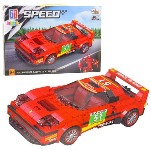 ⁨Klocki Konstrukcyjne Auto Robot 2w1 Czerwony Napęd 329 el.⁩ w sklepie Wasserman.eu
