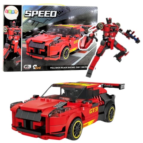 ⁨Klocki Konstrukcyjne Robot Auto 2w1 GT3 Czerwony 335 el.⁩ w sklepie Wasserman.eu