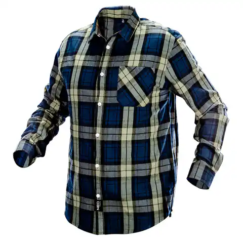 ⁨Koszula flanelowa granatowo-oliwkowo-czarna, rozmiar XL⁩ w sklepie Wasserman.eu