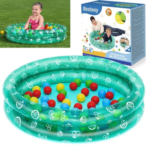 ⁨Basenik zielony z kulkami 91cm x 20cm Bestway + 50 kulek 51141⁩ w sklepie Wasserman.eu