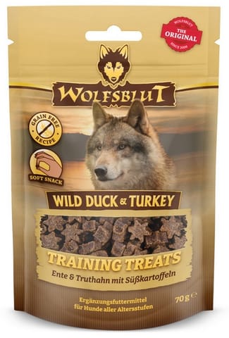 ⁨Wolfsblut Dog Training Treats Wild Duck & Turkey 70g⁩ w sklepie Wasserman.eu