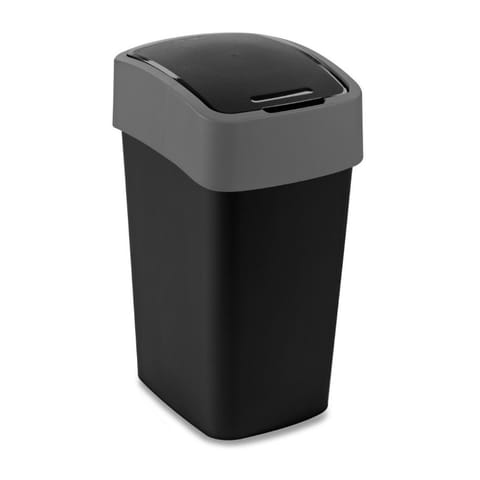 ⁨Kosz na śmieci Curver Flip Bin, 25L, Czarno-srebrny, 229415⁩ w sklepie Wasserman.eu