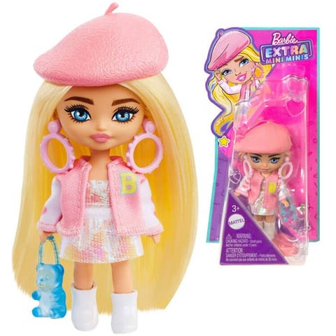 ⁨Lalka stylowa modowa Barbie Extra Mini Minis w berecie HLN48 ZA5105C⁩ w sklepie Wasserman.eu