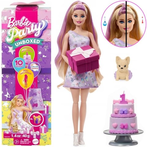 ⁨Mattel Barbie Party Unboxed lalka z serii: Urodziny + pies chihuahua ZA6065⁩ w sklepie Wasserman.eu