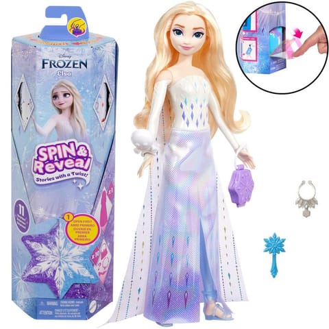 ⁨Mattel Disney Princess Frozen Spin & Reveal Lalka Elsa + akcesoria ZA6043⁩ w sklepie Wasserman.eu