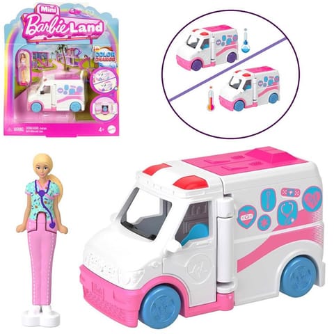 ⁨Mattel Mini Barbie Land Lalka lekarka + autko karetka pogotowia ZA6038 D⁩ w sklepie Wasserman.eu
