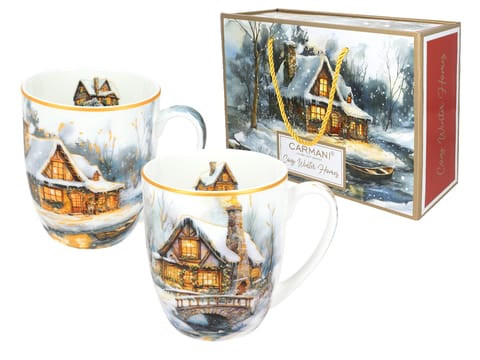 ⁨Kpl. 2 kubków świątecznych - Dom w objęciach zimy (CARMANI)⁩ w sklepie Wasserman.eu