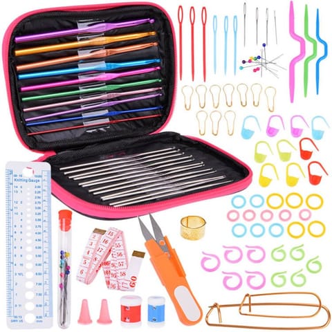 ⁨Zestaw do szydełkowania 100ele szydełka 0,6-6,5 akcesoria etui ZA5319⁩ w sklepie Wasserman.eu