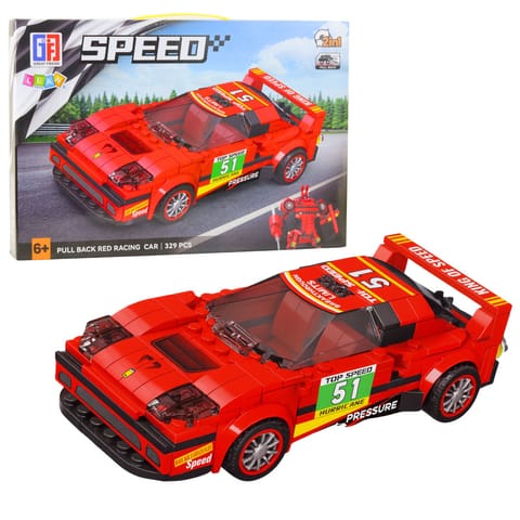 ⁨Klocki Konstrukcyjne Auto Robot 2w1 Czerwony Napęd 329 el.⁩ w sklepie Wasserman.eu