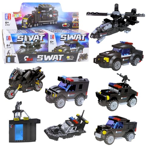 ⁨Klocki Konstrukcyjne Pojazdy Środki Transportu SWAT 2w1 92-117 el.⁩ w sklepie Wasserman.eu