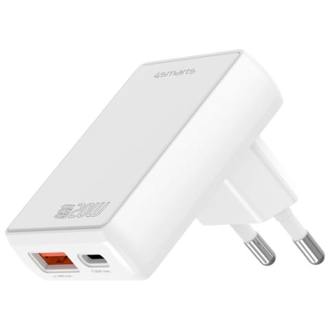 ⁨Ładowarka sieciowa 4smarts FlatPlug Duos 20W GaN USB-C + USB-A biały⁩ w sklepie Wasserman.eu