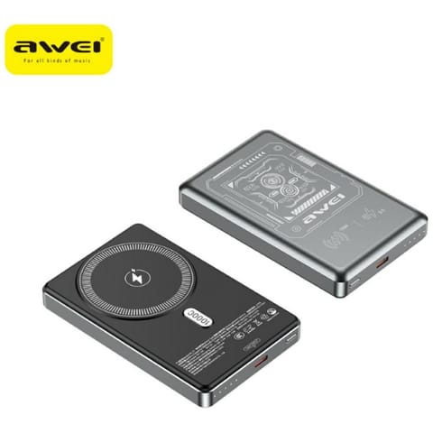 ⁨Powerbank Awei PA-31 10000mAh indukcyjny MagSafe szary⁩ w sklepie Wasserman.eu