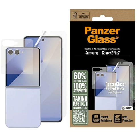 ⁨Zestaw ochronny PanzerGlass FlipFoldFlex 2w1 Szkło Classic Fit + Folia Ultra-Wide Fit TPU do Samsung Galaxy Flip7⁩ w sklepie Wasserman.eu