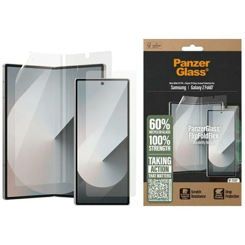 ⁨Zestaw ochronny PanzerGlass FlipFoldFlex 2w1 Szkło Classic Fit + Folia Ultra-Wide Fit TPU do Samsung Galaxy Fold7⁩ w sklepie Wasserman.eu
