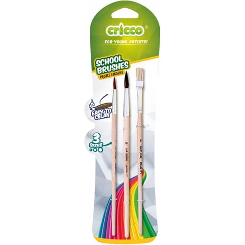⁨Pędzelki szkolne 3szt. blister CR364B3 CRICCO⁩ w sklepie Wasserman.eu