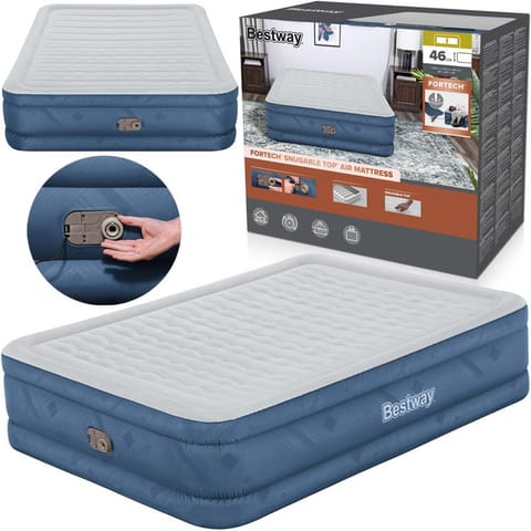 ⁨Bestway Dmuchany Materac dwuosobowy samopompujący 203x152x46cm 69075⁩ w sklepie Wasserman.eu