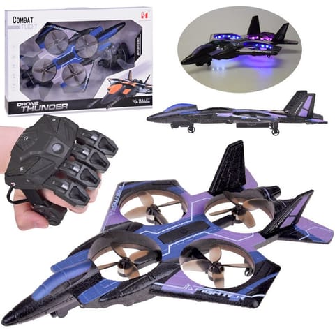 ⁨Zdalnie sterowany dron combat -pojazd latający+kolorowe diody RC0704 NI⁩ w sklepie Wasserman.eu