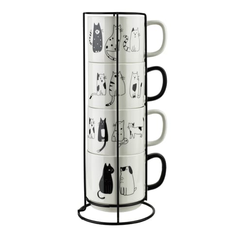 ⁨COTTELLO Komplet 4 kubków na stojaku370ml⁩ w sklepie Wasserman.eu
