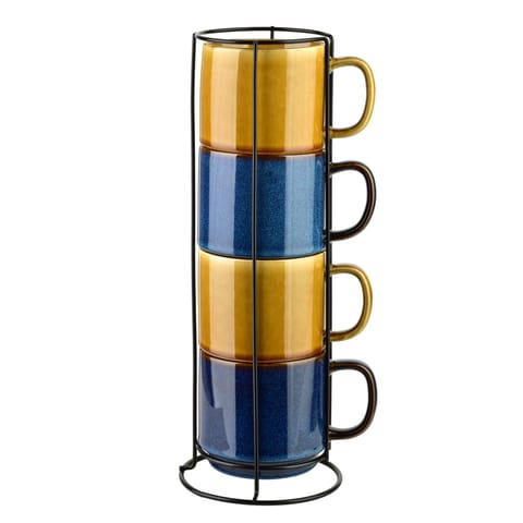 ⁨EVIE Komplet 4 kubków na stojaku 400ml⁩ w sklepie Wasserman.eu