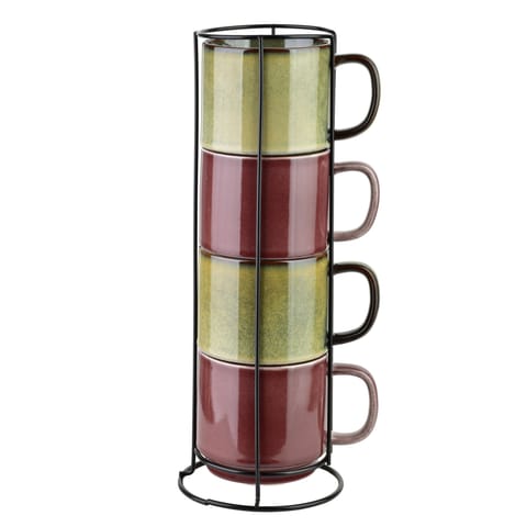 ⁨EVIE Komplet 4 kubków na stojaku 400ml⁩ w sklepie Wasserman.eu