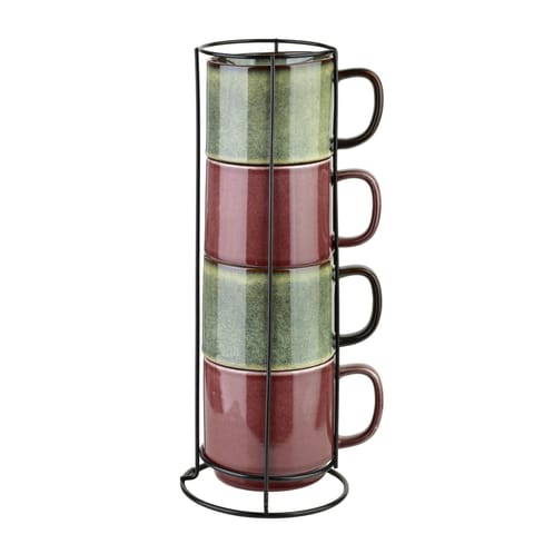 ⁨EVIE Komplet 4 kubków na stojaku 400ml⁩ w sklepie Wasserman.eu