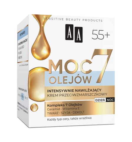 AA MOC 7 OLEJÓW Krem 55+ nawilżający 50ml w sklepie Wasserman.eu