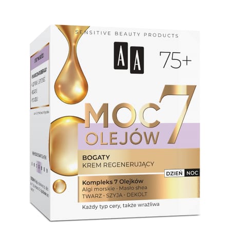 AA MOC 7 OLEJÓW Krem 75+ regenerujący 50ml w sklepie Wasserman.eu