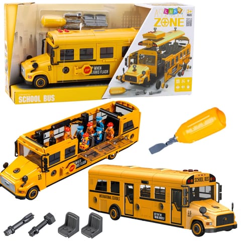 ⁨Autobus Szkolny Do Skręcania Zestaw Majsterkowicza Żółty 48 el.⁩ w sklepie Wasserman.eu