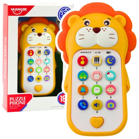 ⁨Interaktywny Telefon Edukacyjny Dla Malucha Dźwięki Melodie Lew Żółty⁩ w sklepie Wasserman.eu