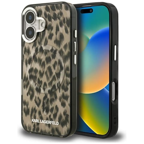 ⁨Etui Karl Lagerfeld IML Leopard Pattern  MagSafe do iPhone 16 brązowy⁩ w sklepie Wasserman.eu