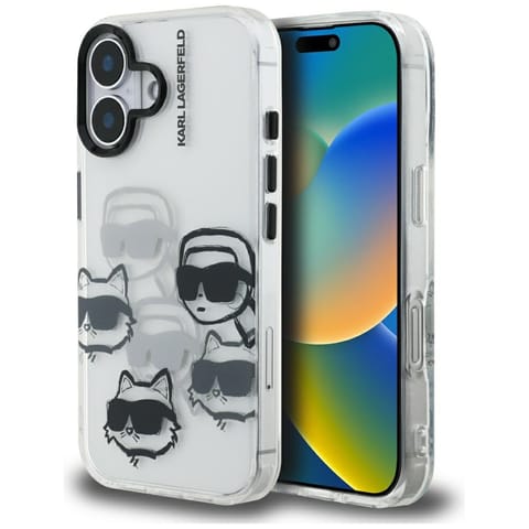 ⁨Etui Karl Lagerfeld IML Multi K&C Head   Pattern do iPhone 16 przezroczysty⁩ w sklepie Wasserman.eu