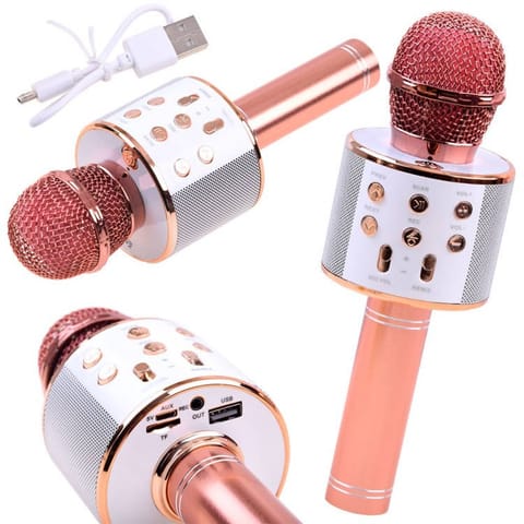 ⁨Mikrofon bezprzewodowy karaoke głośnik modulacja głosu bluetooth IN0136⁩ w sklepie Wasserman.eu