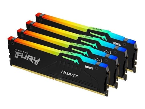 ⁨Kingston Technology FURY 64GB 5600MT/s DDR5 CL40 DIMM (Kit of 4) Beast RGB XMP⁩ at Wasserman.eu