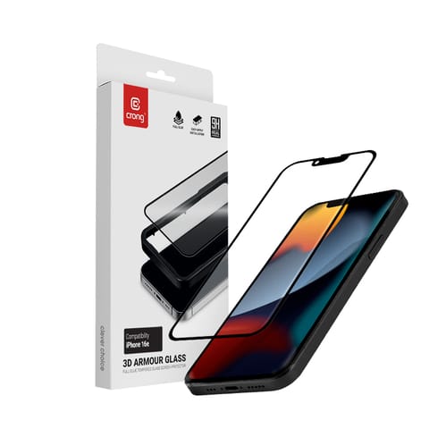 ⁨Crong 3D Armour Glass - Szkło hartowane iPhone 16e / iPhone 14 / iPhone 13 / iPhone 13 Pro + ramka instalacyjna⁩ w sklepie Wasserman.eu