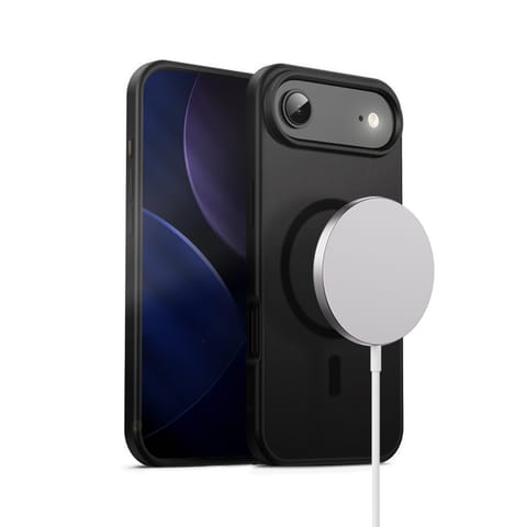 ⁨Crong Hybrid Frost MAG Cover - Etui MagSafe iPhone 17 Air (czarny)⁩ w sklepie Wasserman.eu