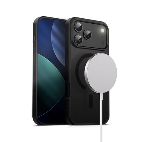 ⁨Crong Hybrid Frost MAG Cover - Etui MagSafe iPhone 17 Pro Max (czarny)⁩ w sklepie Wasserman.eu