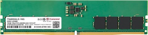 ⁨Pamięć TRANSCEND (UDIMM/DDR5/16 GB/4800MHz/1.1V/40 CLCL/SINGLE)⁩ w sklepie Wasserman.eu