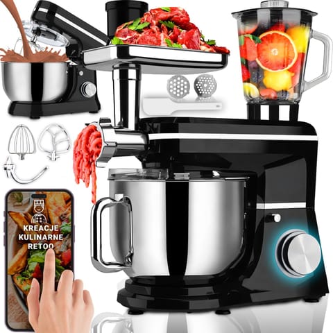 Robot kuchenny planetarny z maszynką do mięsa 5w1 6 l 3200 W w sklepie Wasserman.eu